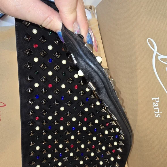 Christian Louboutin Black Clutch with Multicolor Studs - Picture 12 of 13